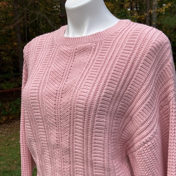 Miss Selfridge cable and shaker knit cross strap light pink sweat NWT size 2 - Picture 2 of 6